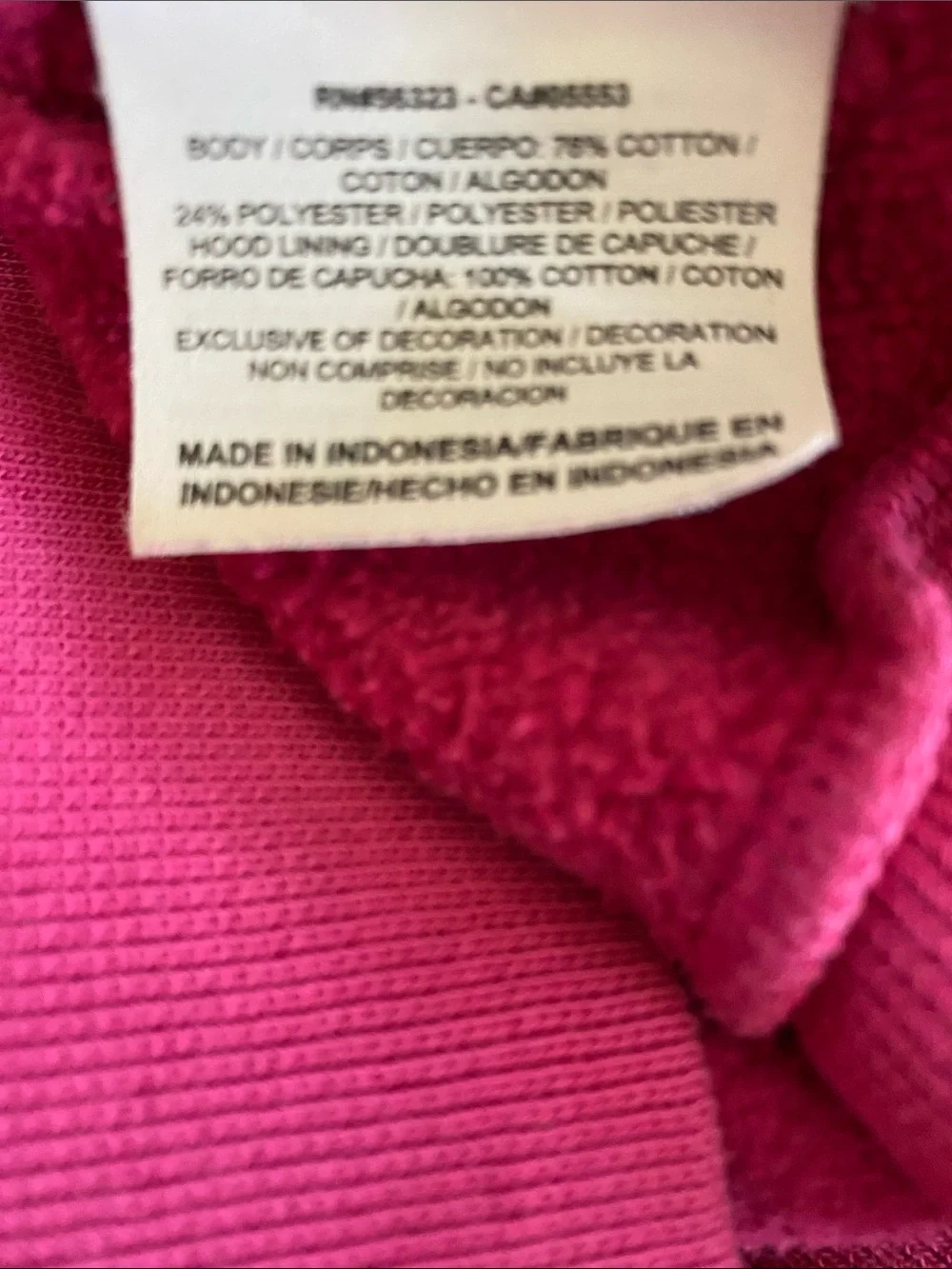 Nike Cotton Stretch Dark Pink Full Zip Embroidered Logo Hoodie